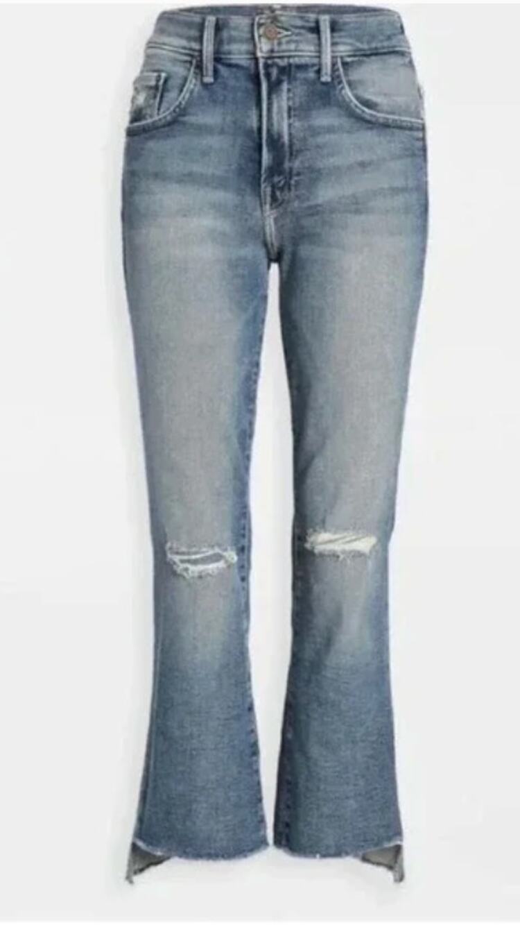 MOTHER Insider Crop Step Fray Jeans Size 27 Distressed